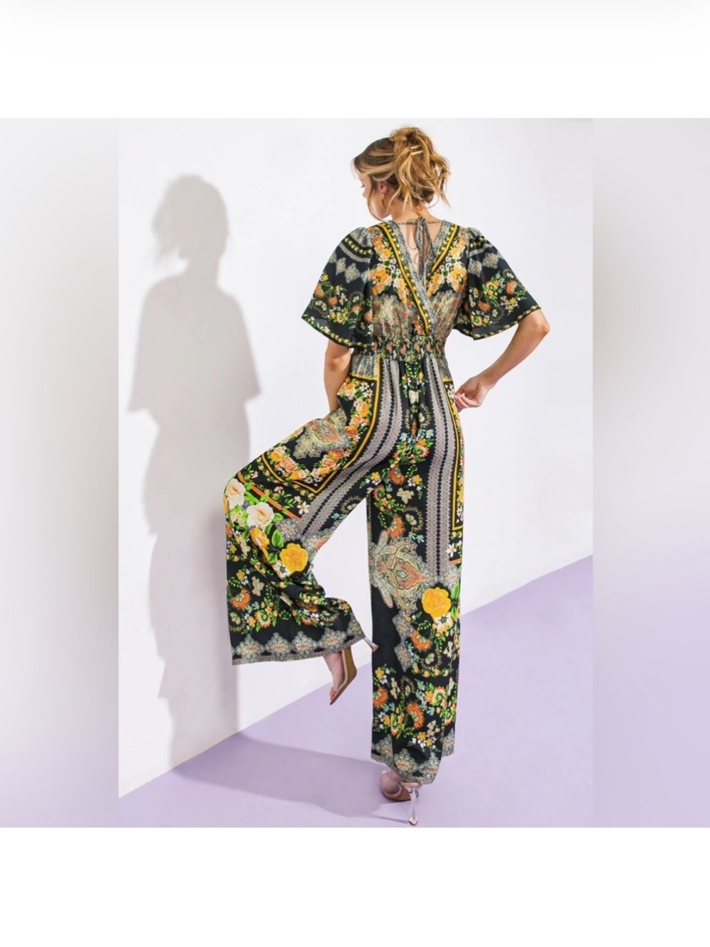 Flying Tomato Coastal Breeze Woven Jumpsuit, size medium - Picture 3 of 6